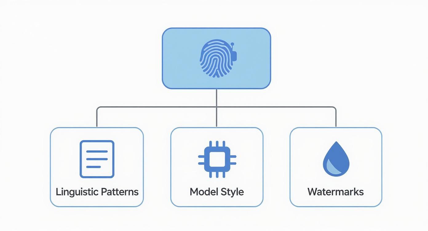 Infographic about how do ai detectors detect ai