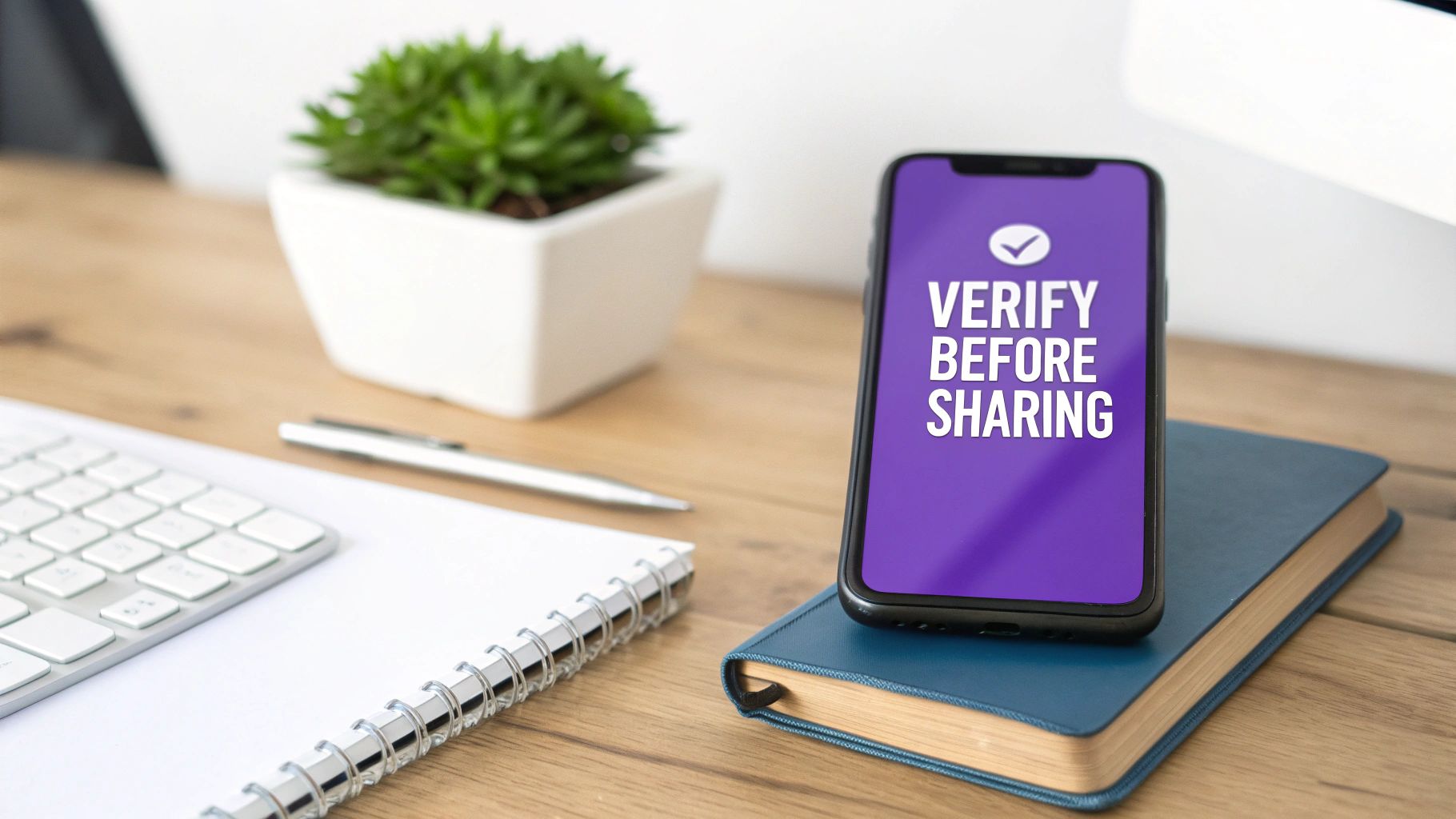 Woman looking at a computer screen displaying an AI generated image