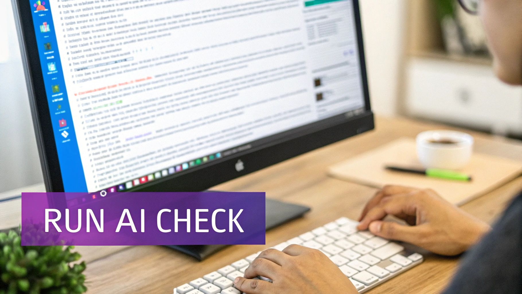 A screenshot of an AI detection tool's results page, showing highlighted text and a probability score.