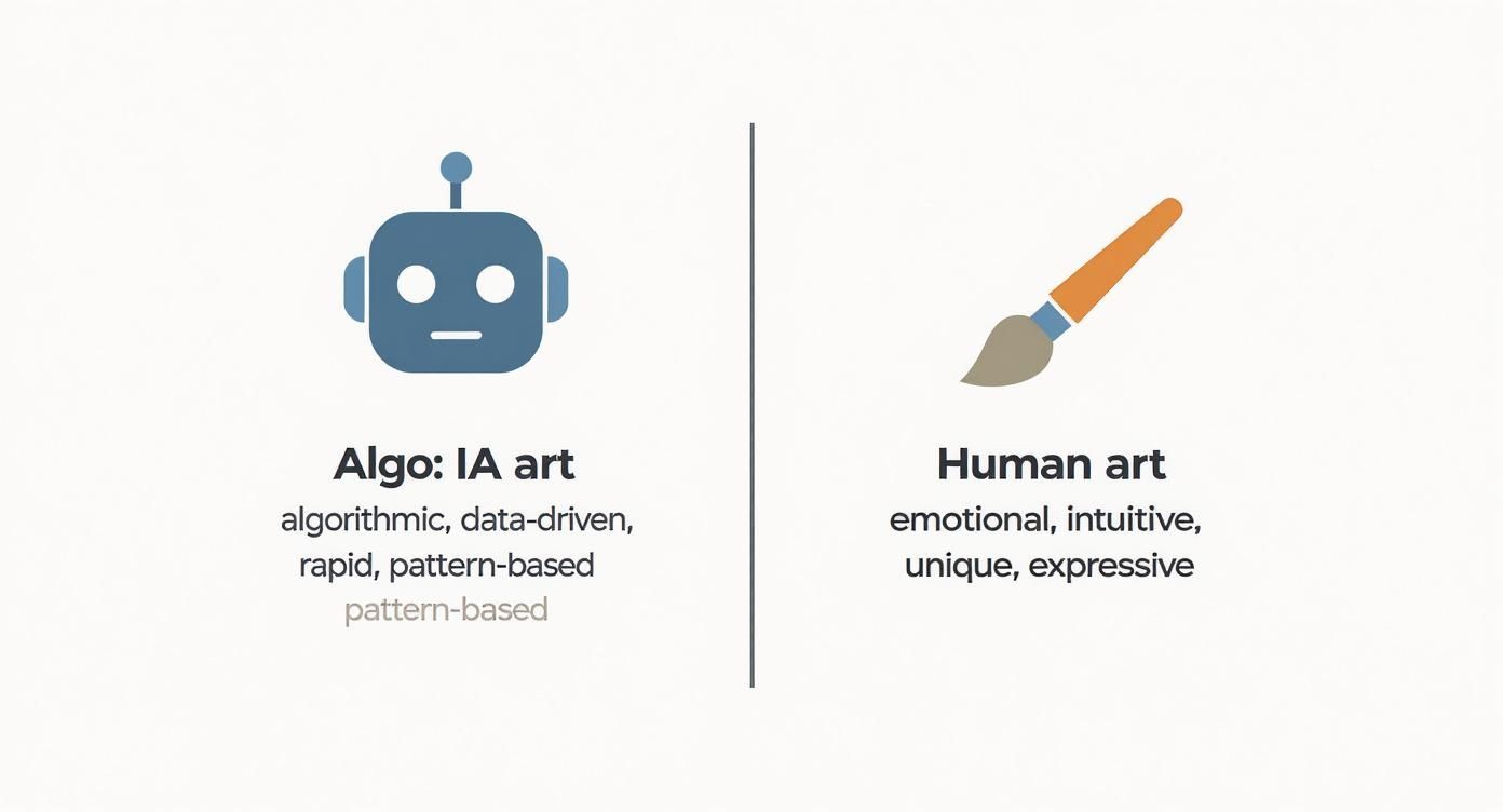 Infographic about ai art vs human art