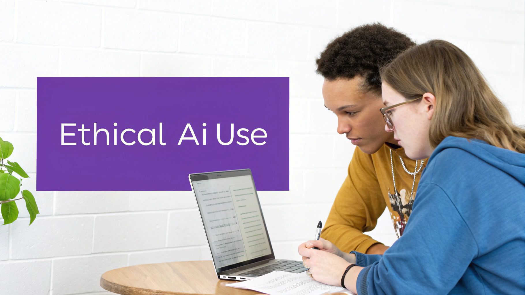 A split image showing a student at a desk on one side and an educator in a classroom on the other, both looking at screens, representing the shared challenge of navigating AI in education.