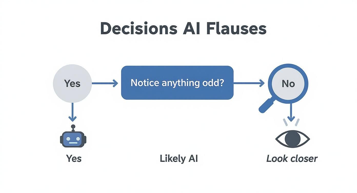 Infographic about how to detect ai images
