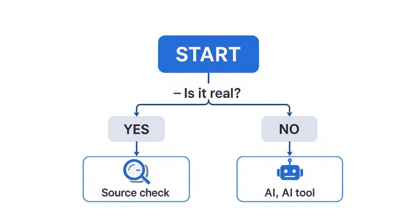 Infographic about how to identify ai images