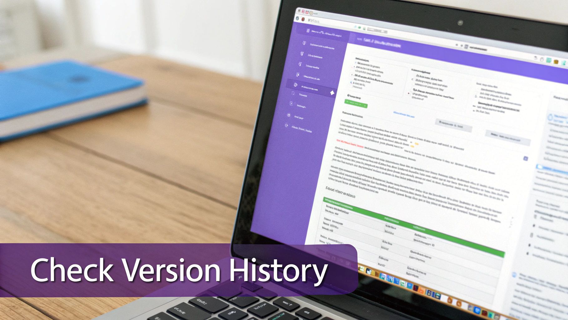 A screenshot of Google Docs showing the Version History interface with different timestamps and edits highlighted.