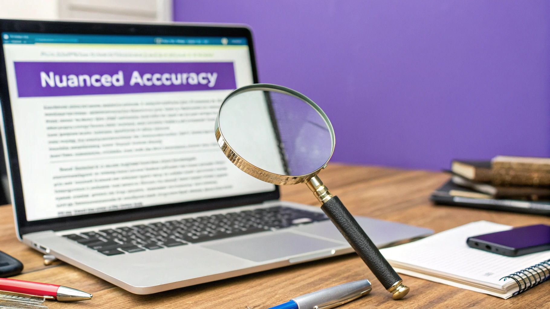 A magnifying glass hovering over binary code, symbolizing the act of detecting AI-generated content.