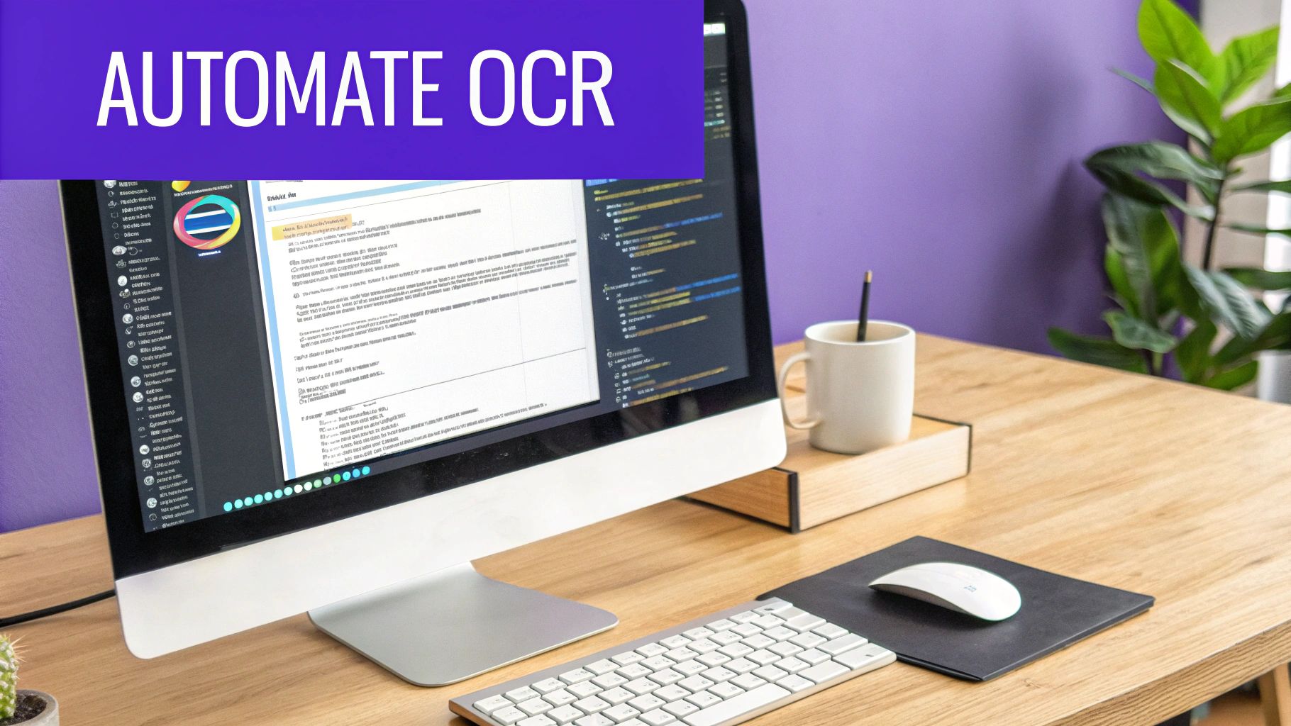 A visual representation of an API connecting an image file to a text document, symbolizing automation.