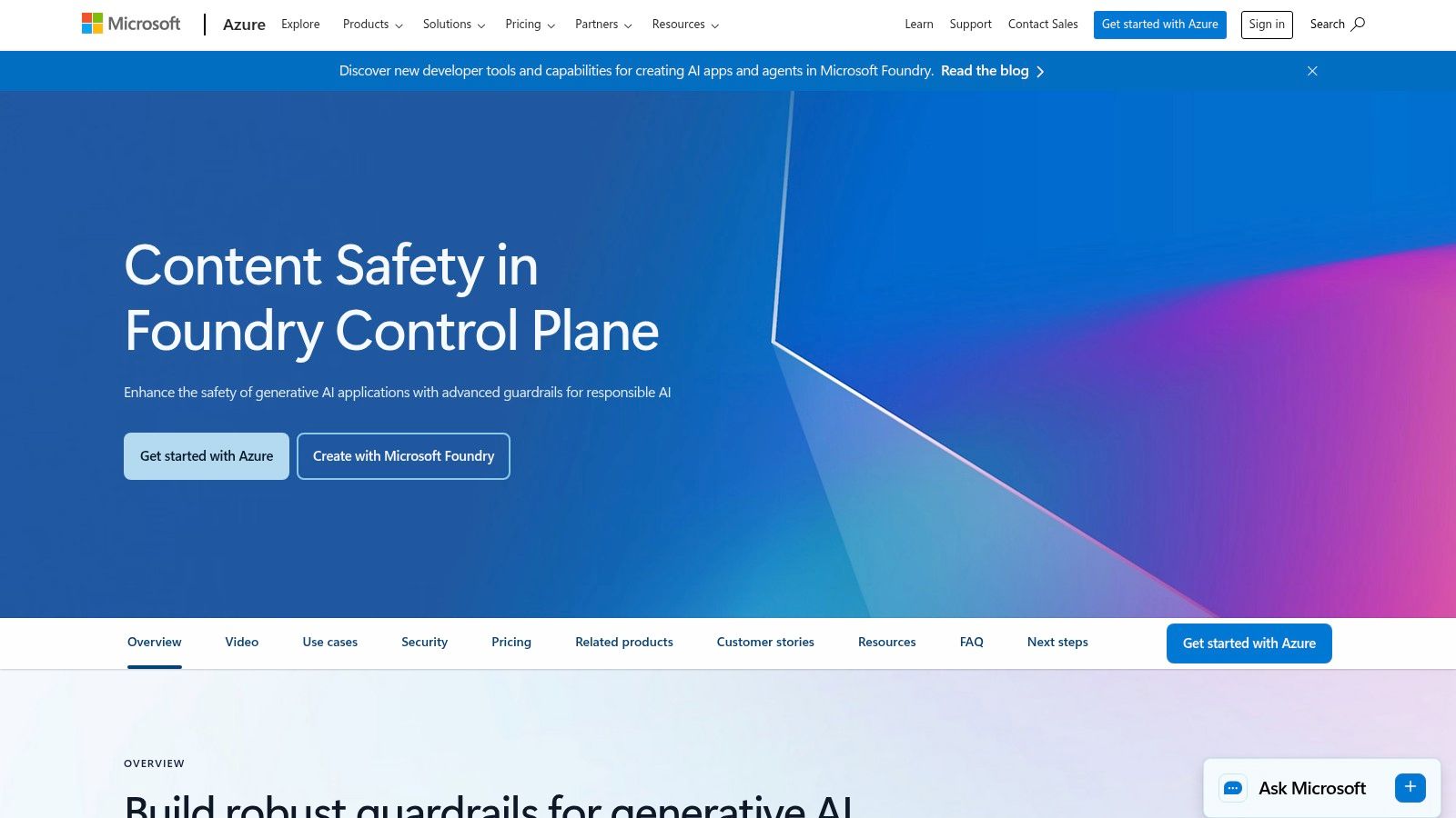 Microsoft Azure AI Content Safety