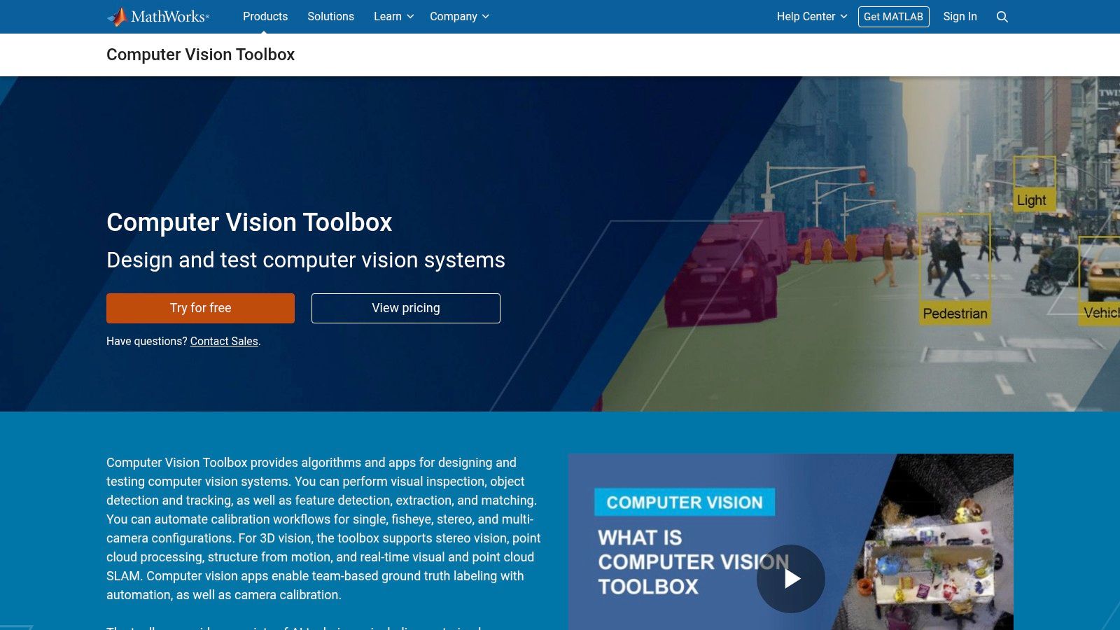 MathWorks Computer Vision Toolbox (MATLAB)