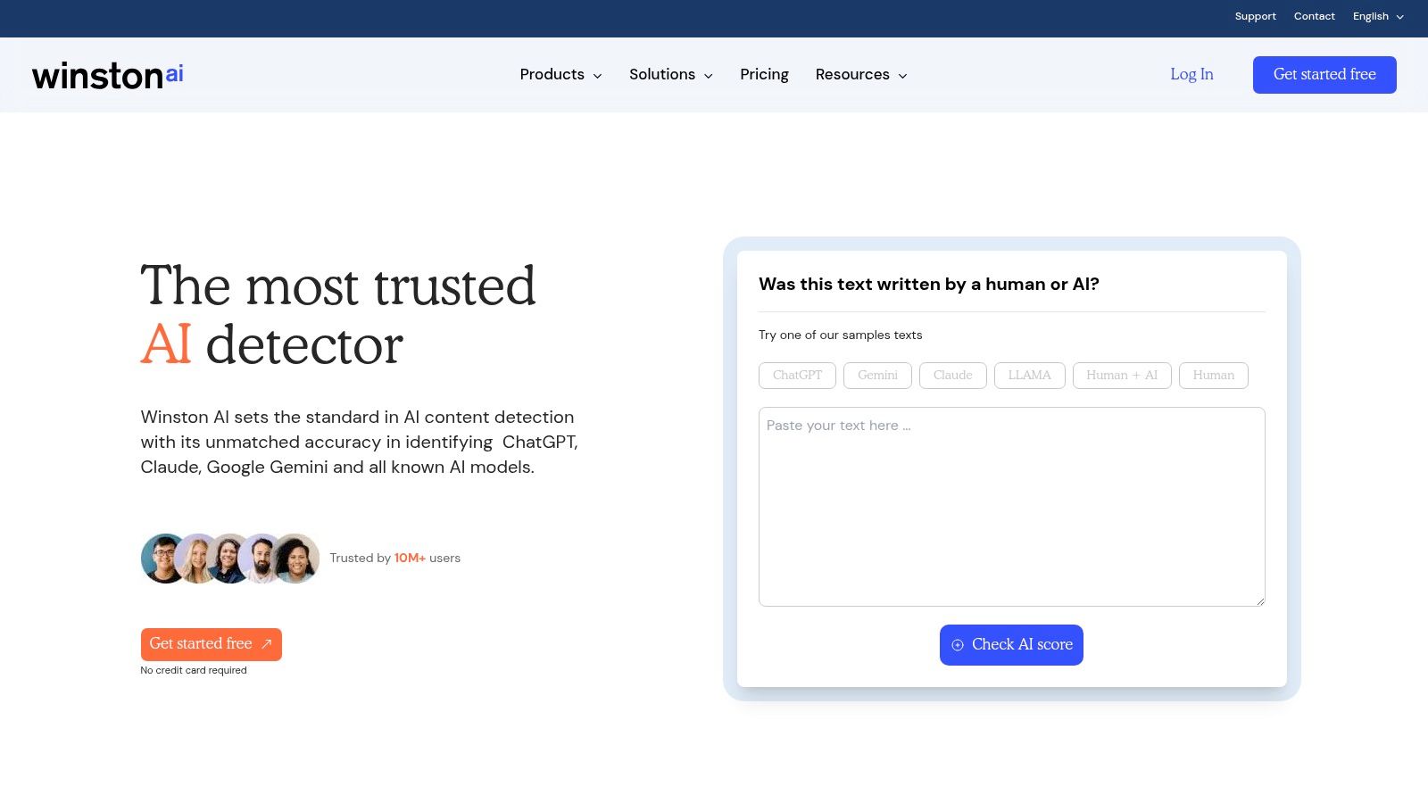 Winston AI dashboard showing a clear and simple interface for file uploads and scanning.