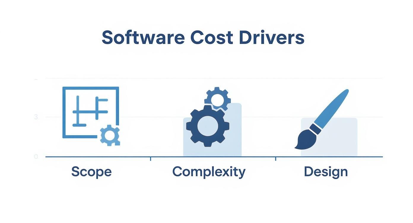 Infographic about custom software development cost