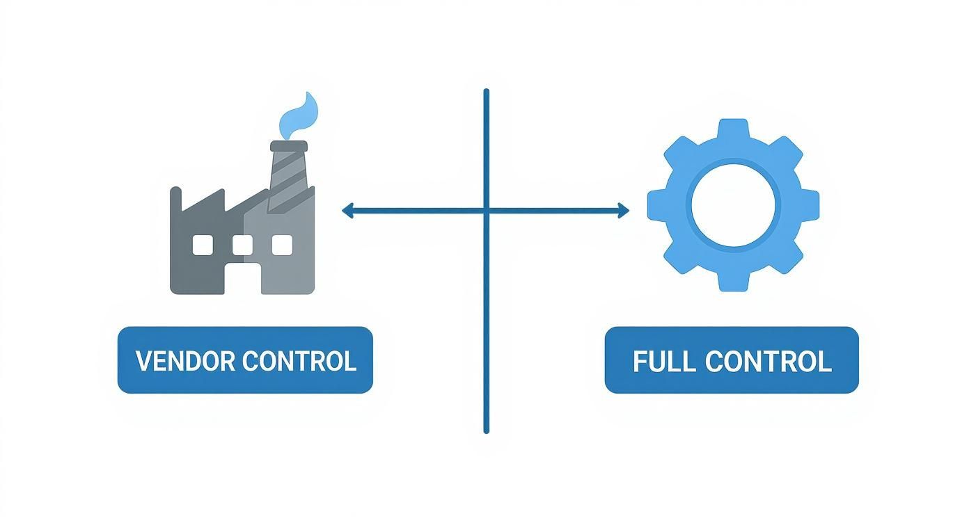 Infographic about custom software vs off the shelf