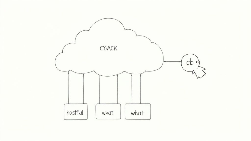 Woman coding at a desk with a large monitor displaying lines of code