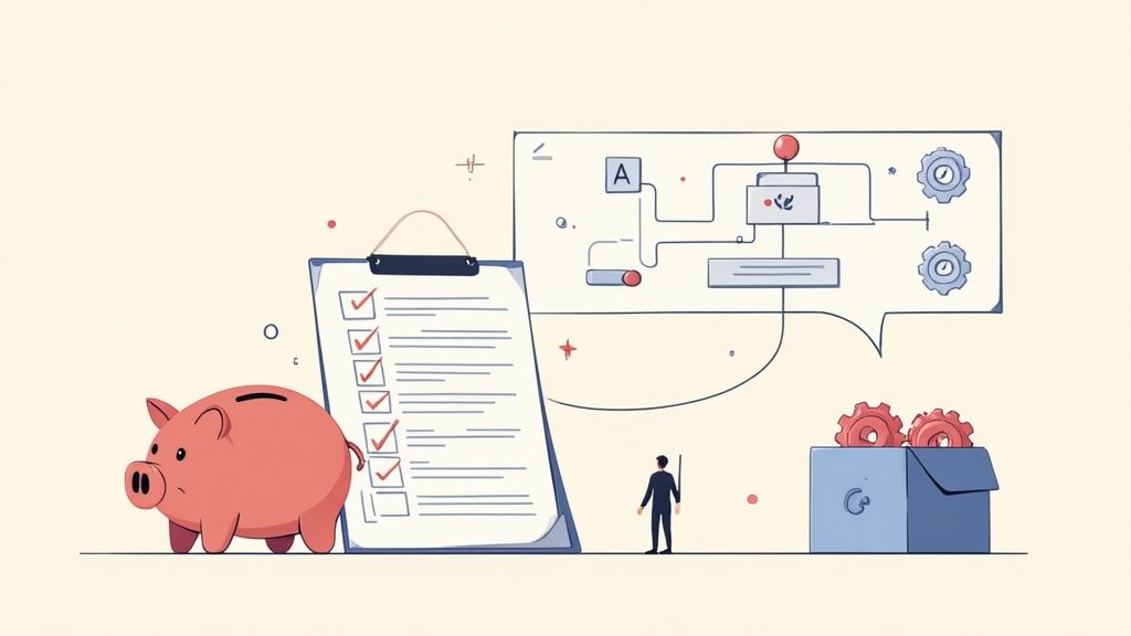 Engineers reviewing plans for digital infrastructure and maintenance schedules.