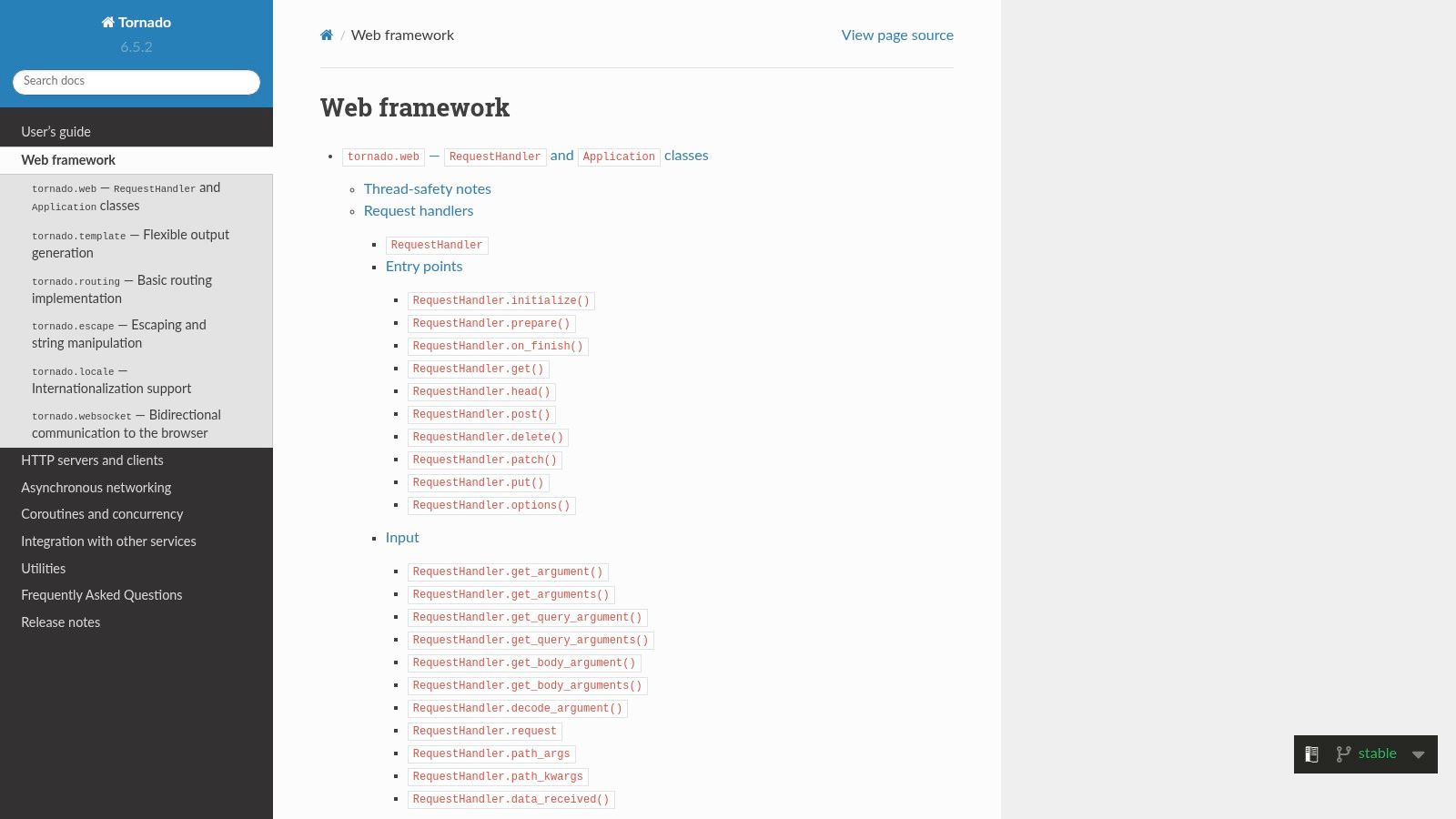 Tornado (Official Docs)