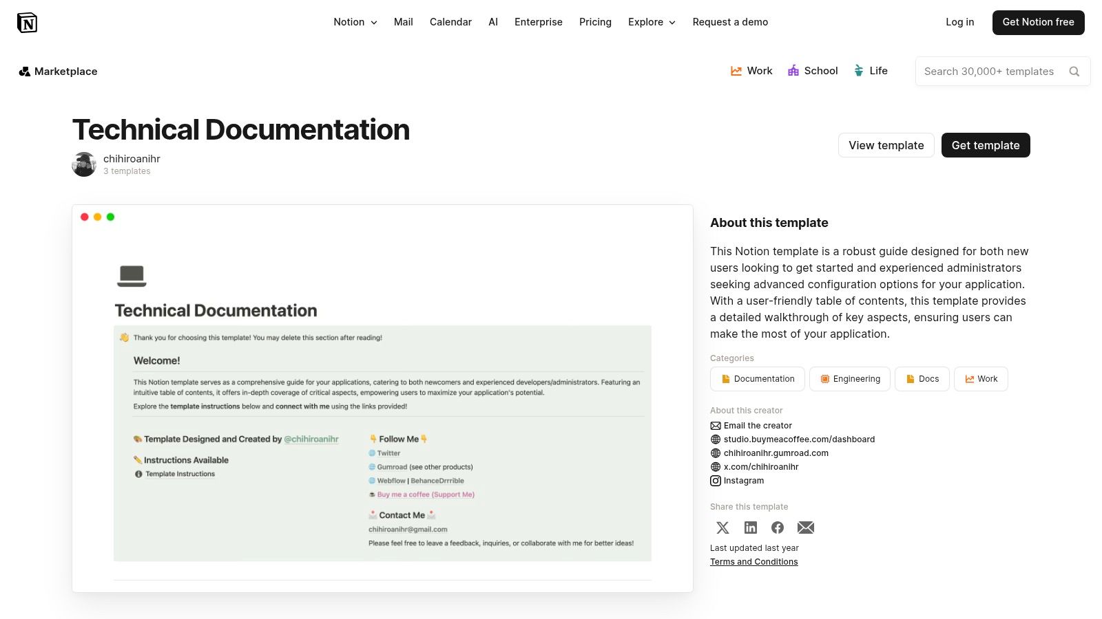Notion Template Marketplace