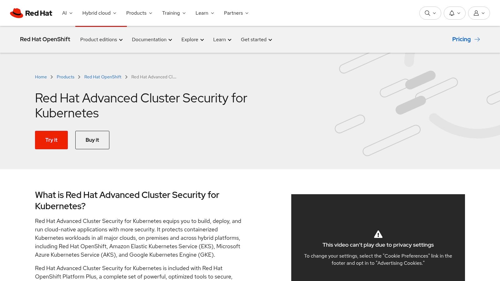 Red Hat Advanced Cluster Security for Kubernetes (RHACS)