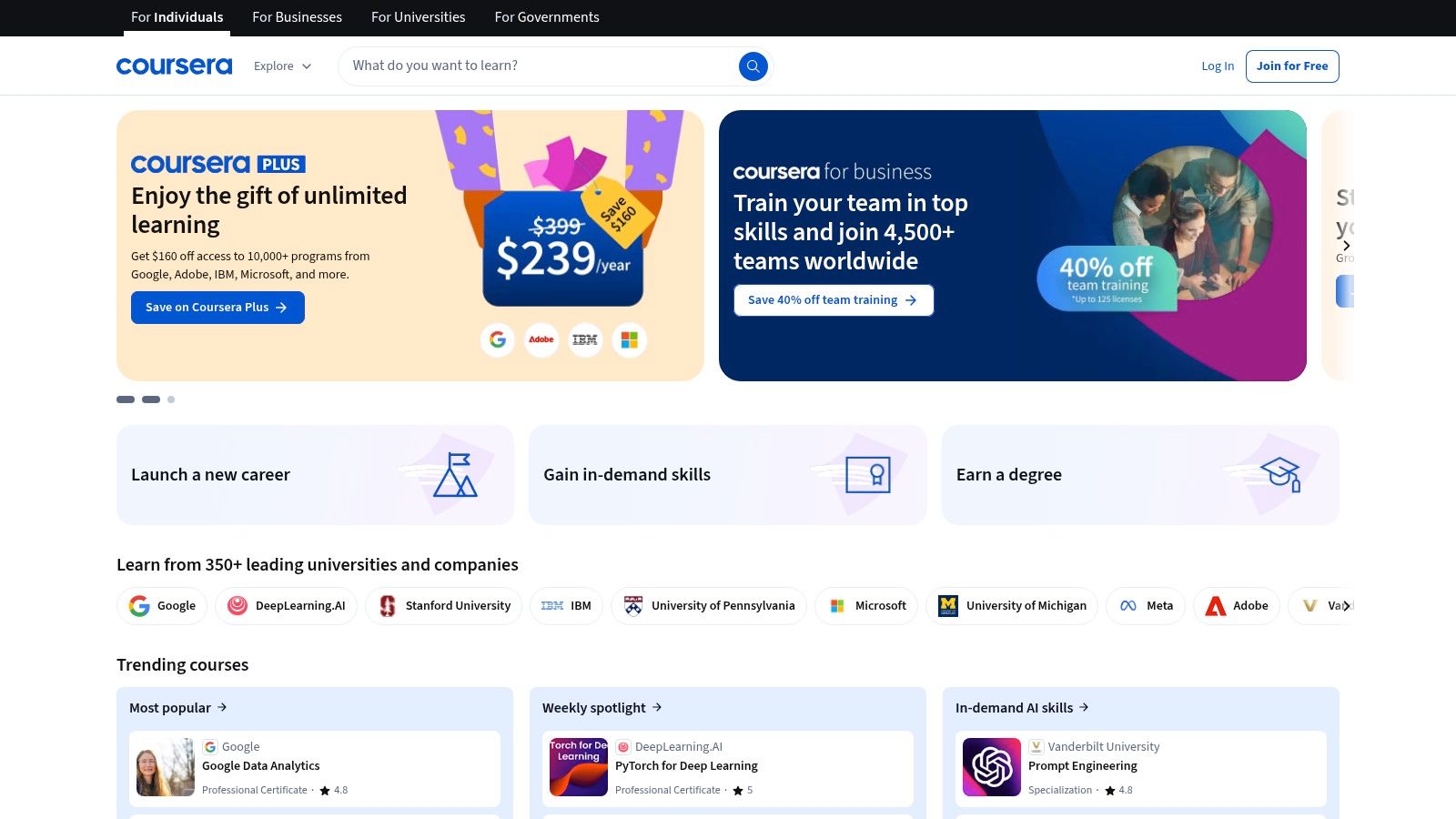 Coursera (University/Industry Courses)