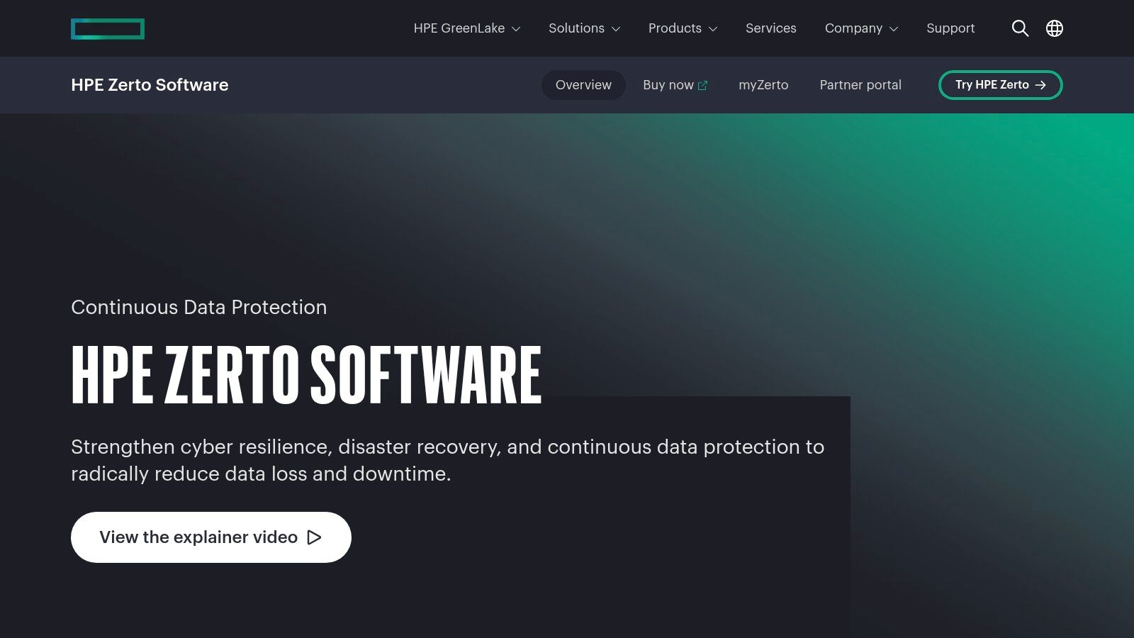 Zerto (HPE) – Cloud Migration via Continuous Data Protection