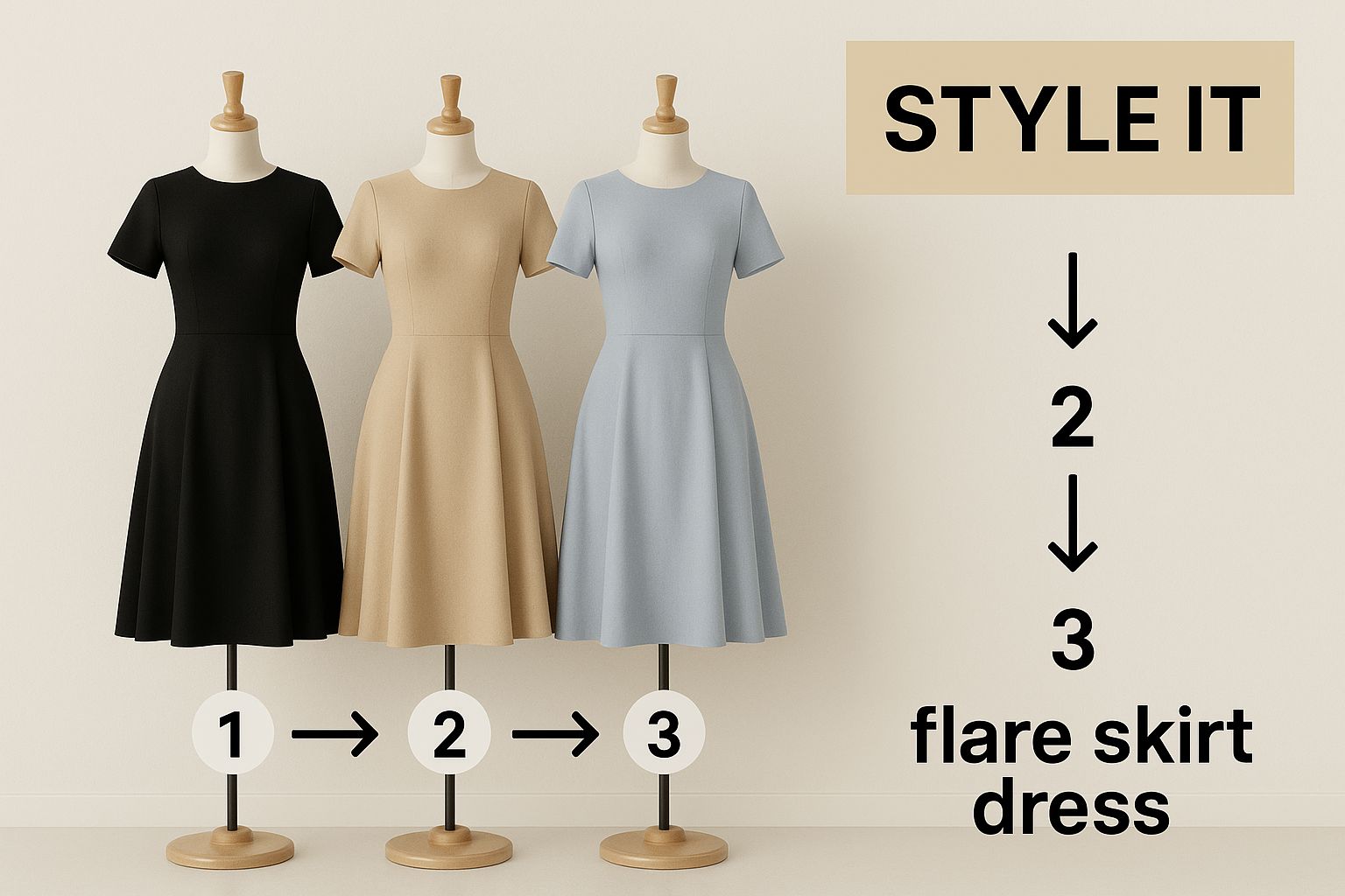Infographic about flare skirt dress