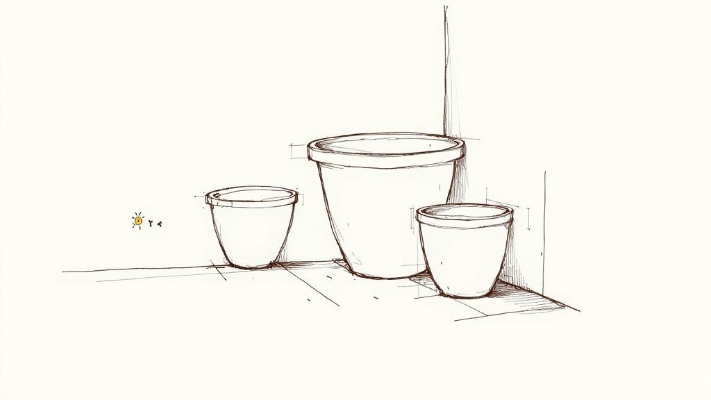 A collection of stylish outdoor planter pots in various sizes and materials, suitable for NZ gardens.