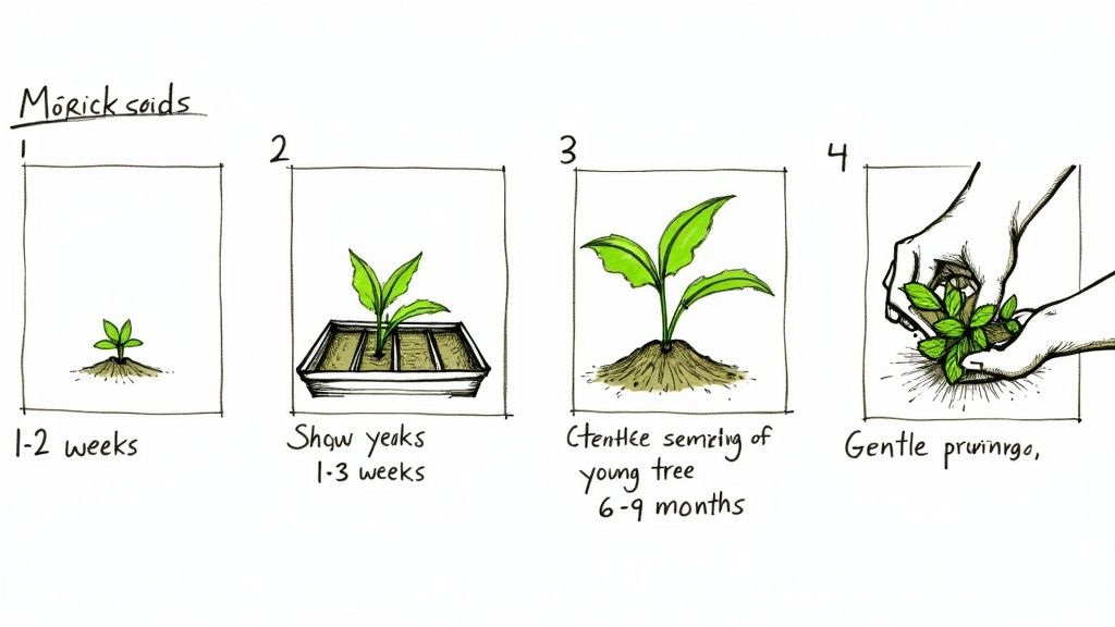 Young moringa sapling