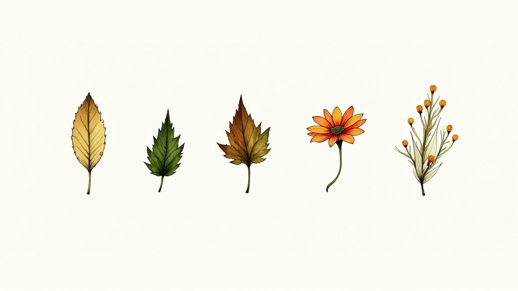 A vibrant New Zealand garden showcasing a mix of native and exotic plants with a wooden deck.