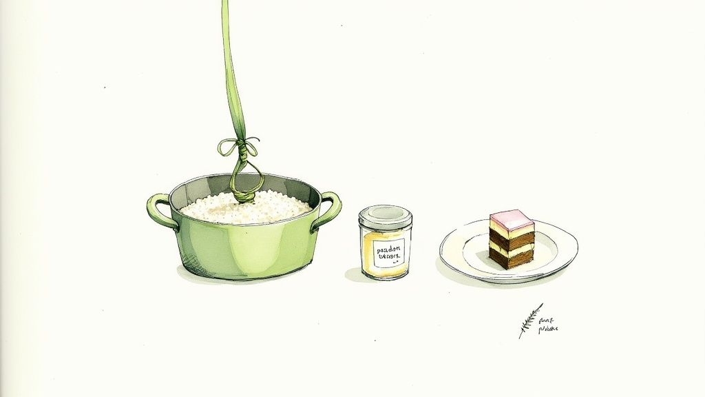 A vibrant green pandan chiffon cake sliced to show its airy texture.