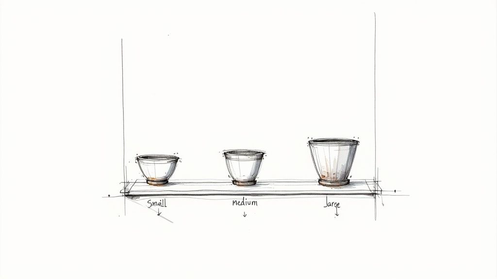 A variety of plant pots in different materials and sizes, suitable for a New Zealand garden.