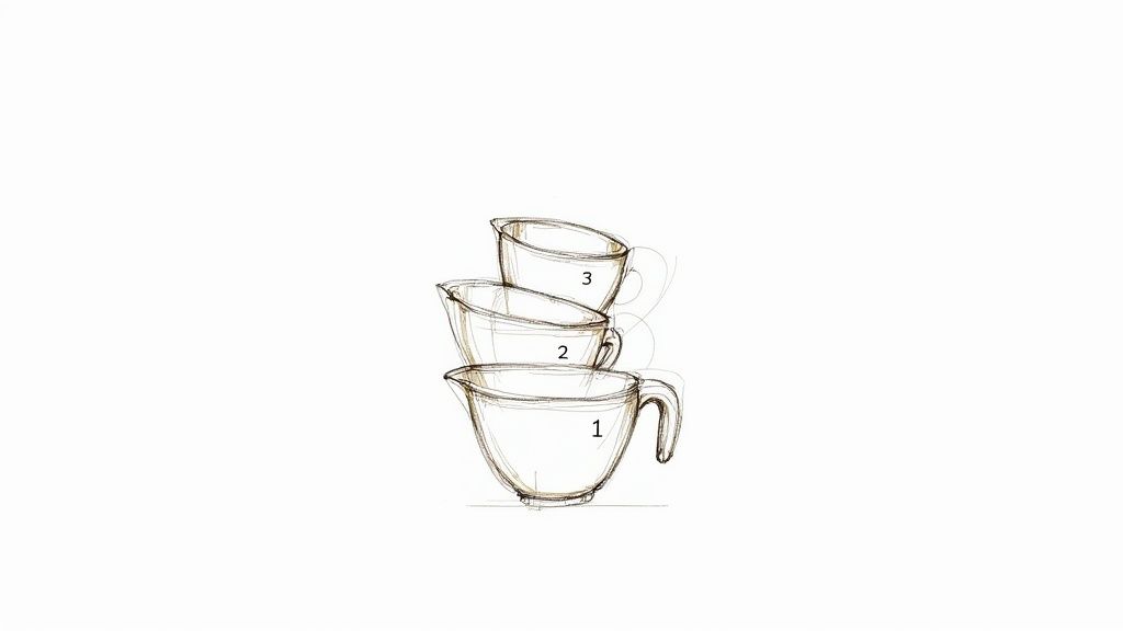 A person's hands holding a handful of rich indoor potting mix, with various houseplants in the background.