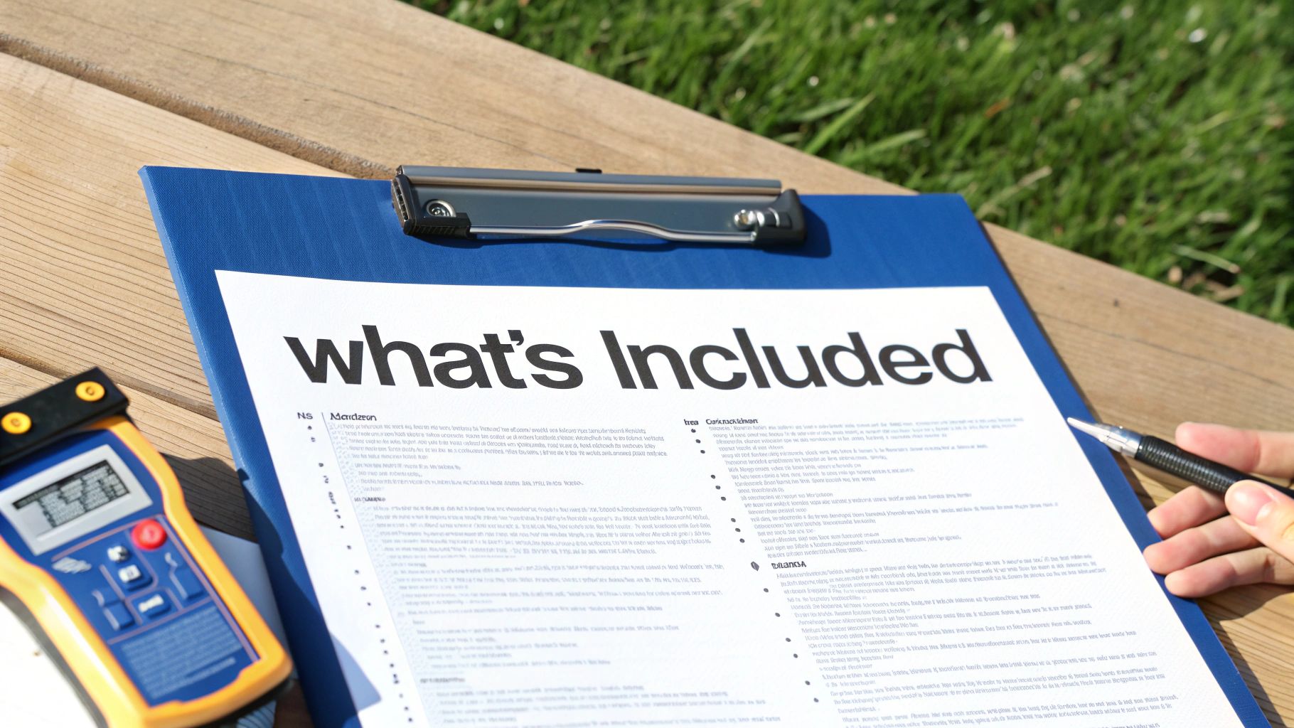 An inspector taking detailed notes on a clipboard while examining a wall for mold.