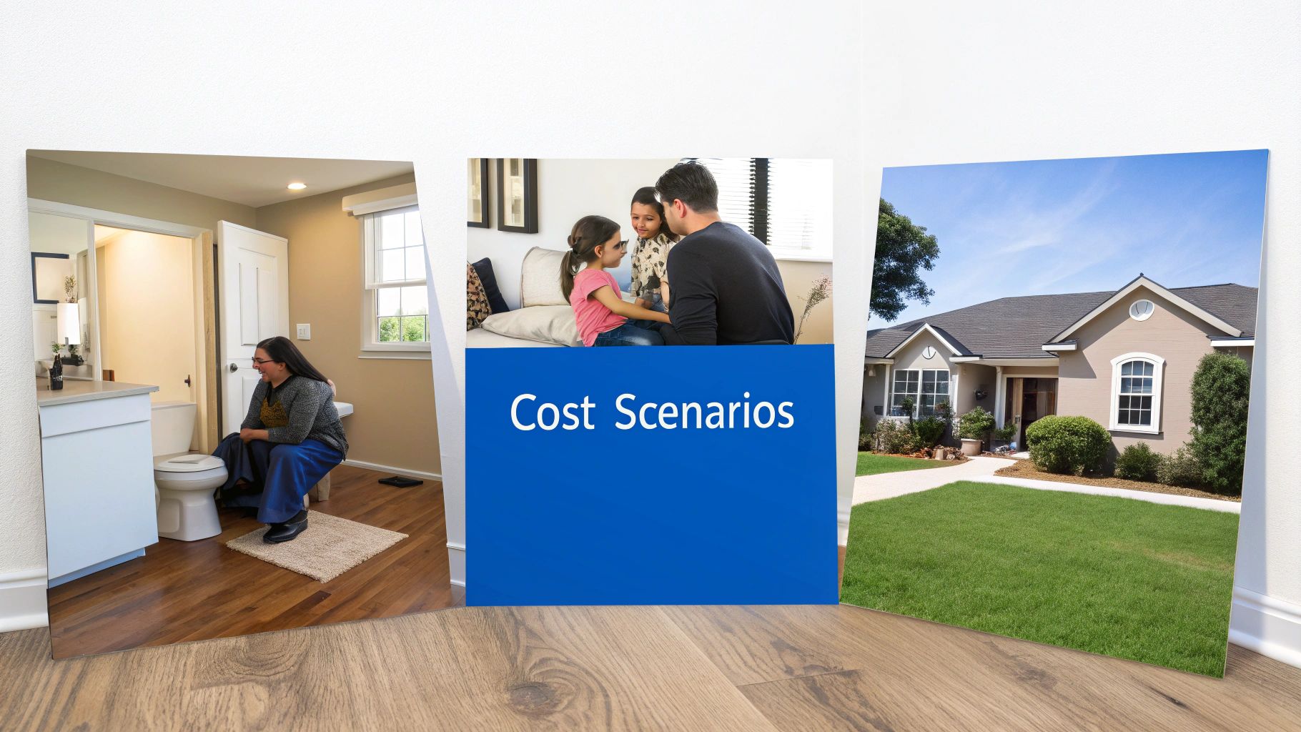 Cost scenarios for indoor air quality testing showing family home and bathroom renovation options