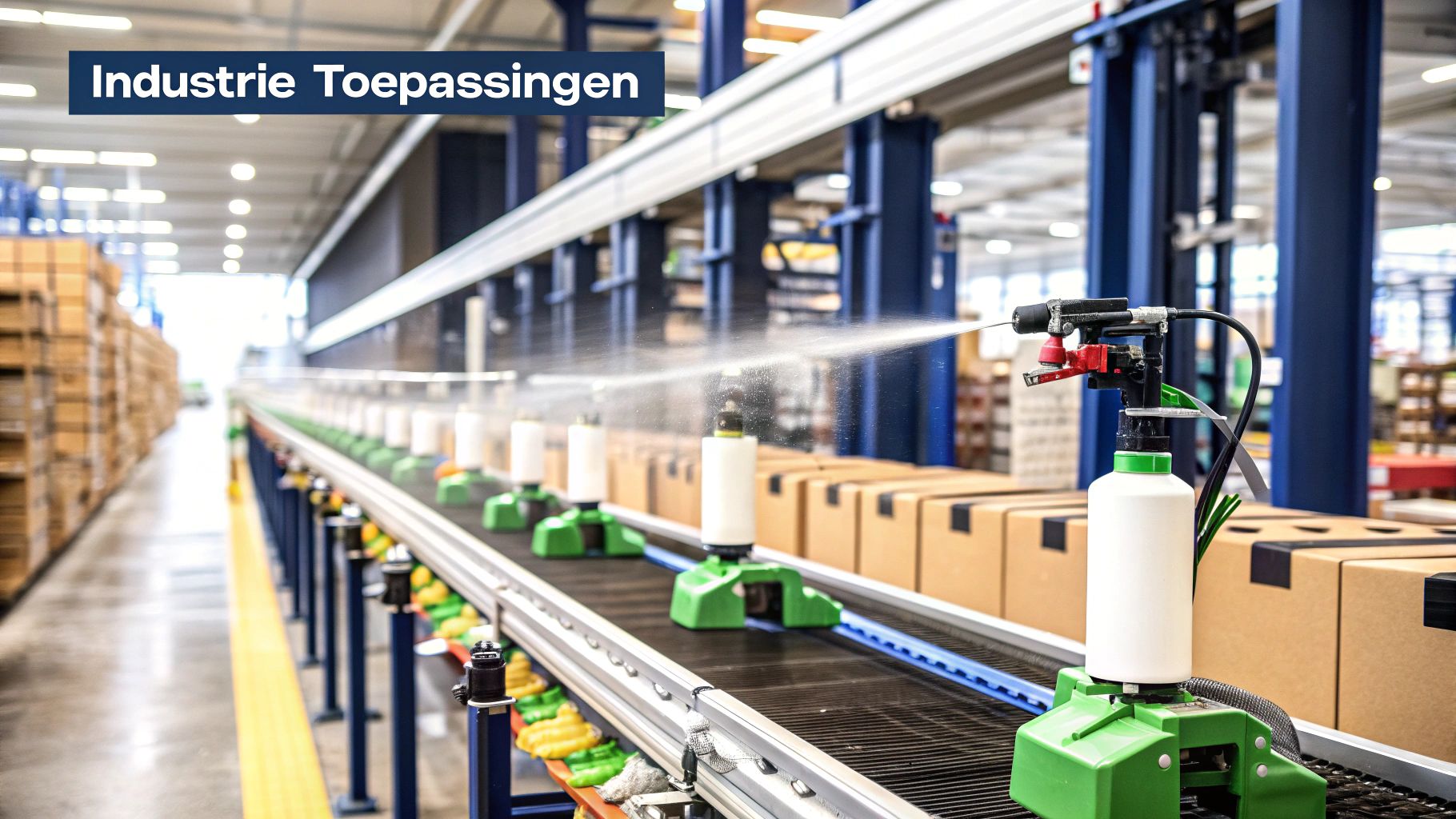 Een tuin wordt besproeid door een automatic spraying system