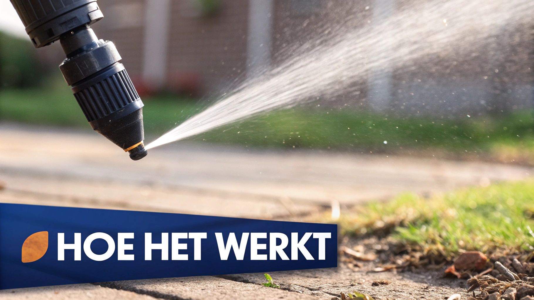 Een tuin wordt besproeid door een automatic spraying system
