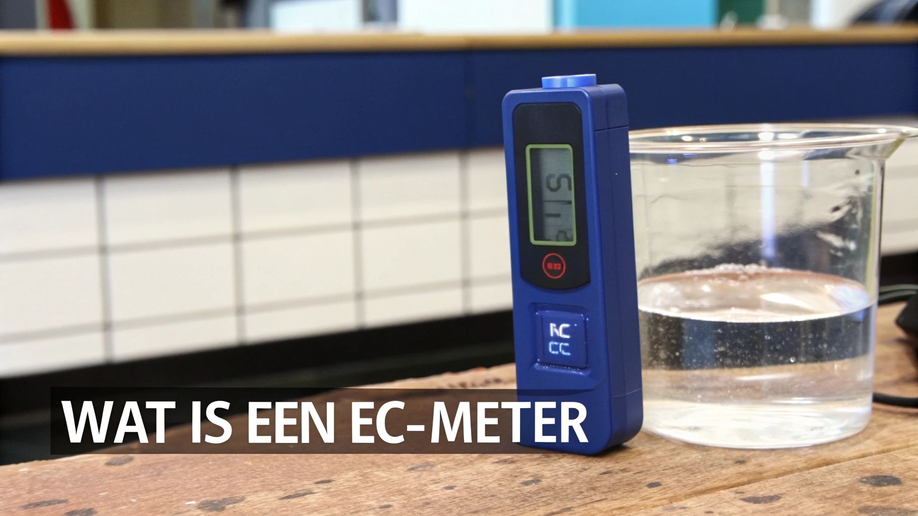 Een ec tds meter in gebruik
