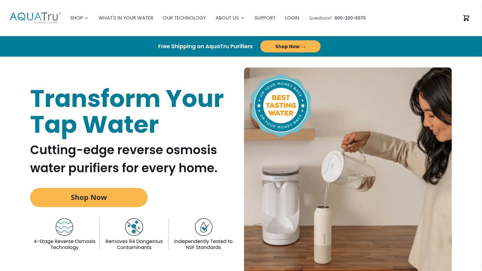 Aquatru Carafe Countertop Water Filter