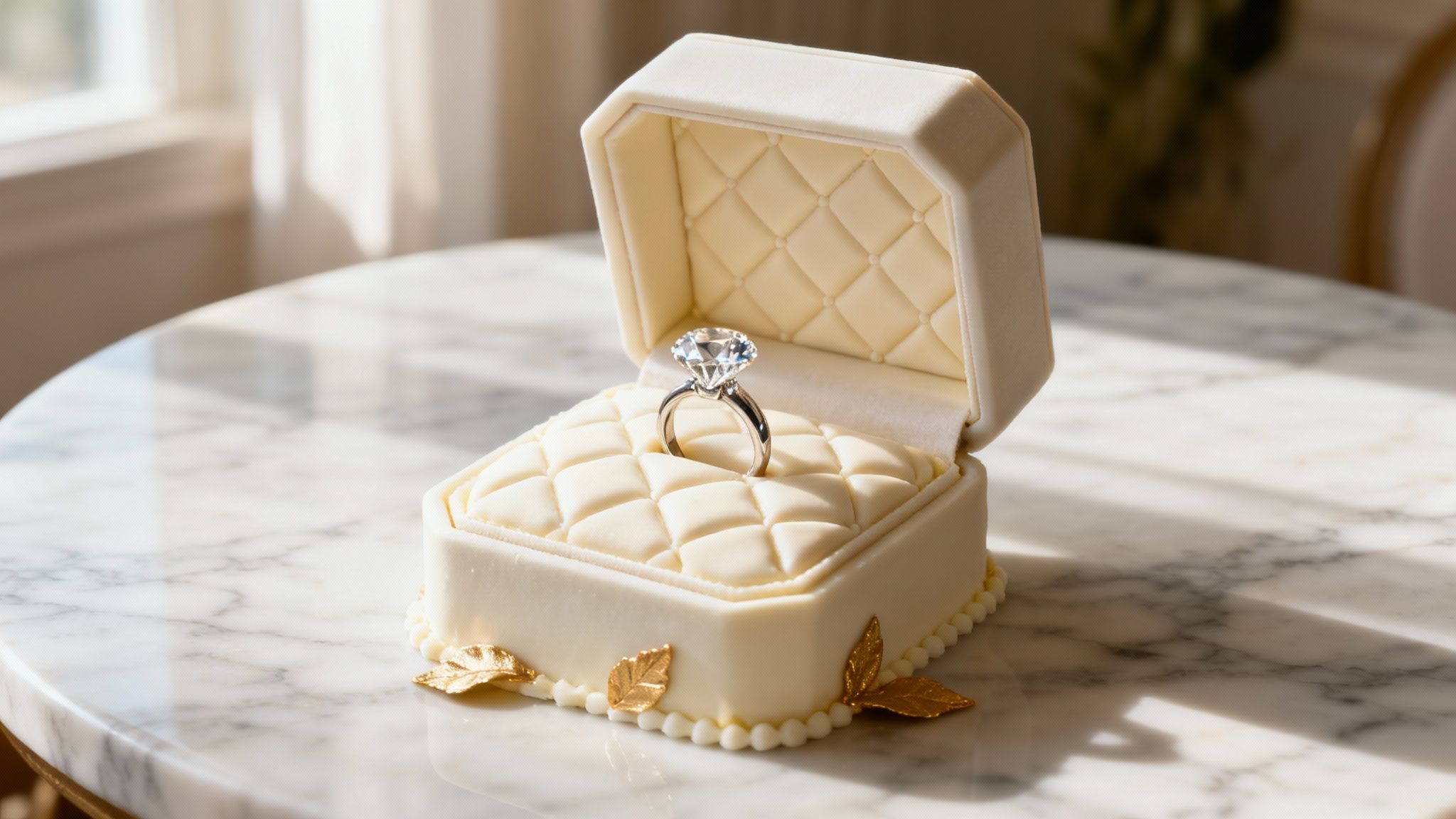 Ring Box Surprise Cake