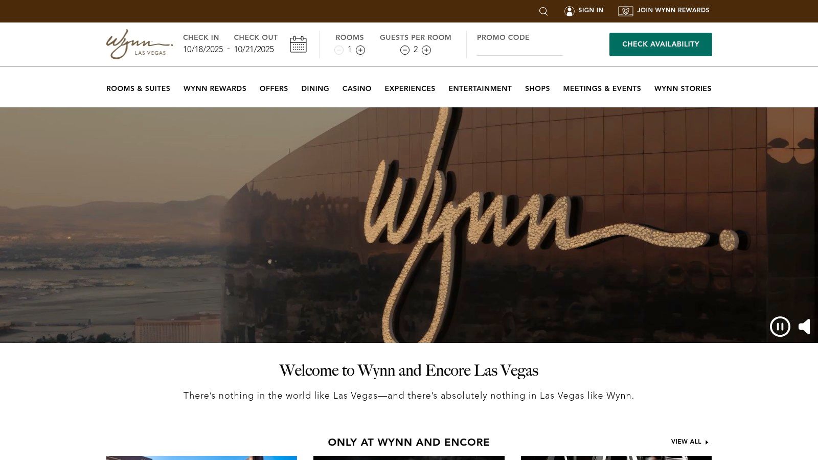 Wynn Las Vegas/Encore (official site)