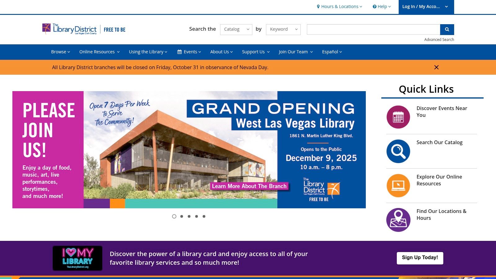 Las Vegas–Clark County Library District – Events Calendar