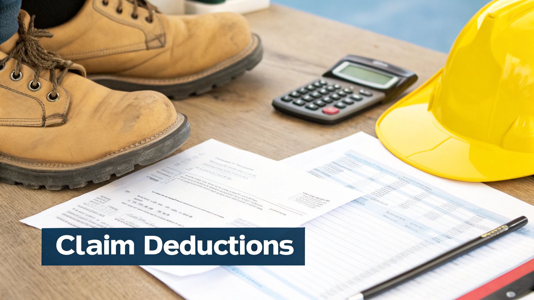 Backpacker reviewing receipts and paperwork for a tax return