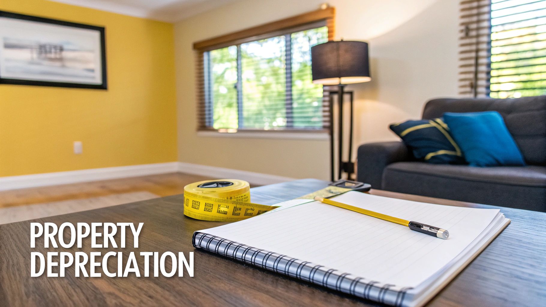 A professional quantity surveyor inspecting a residential property for a depreciation schedule