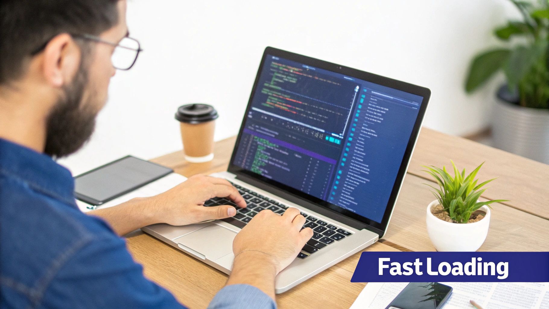 A dashboard showing website performance metrics like speed index and time to interactive