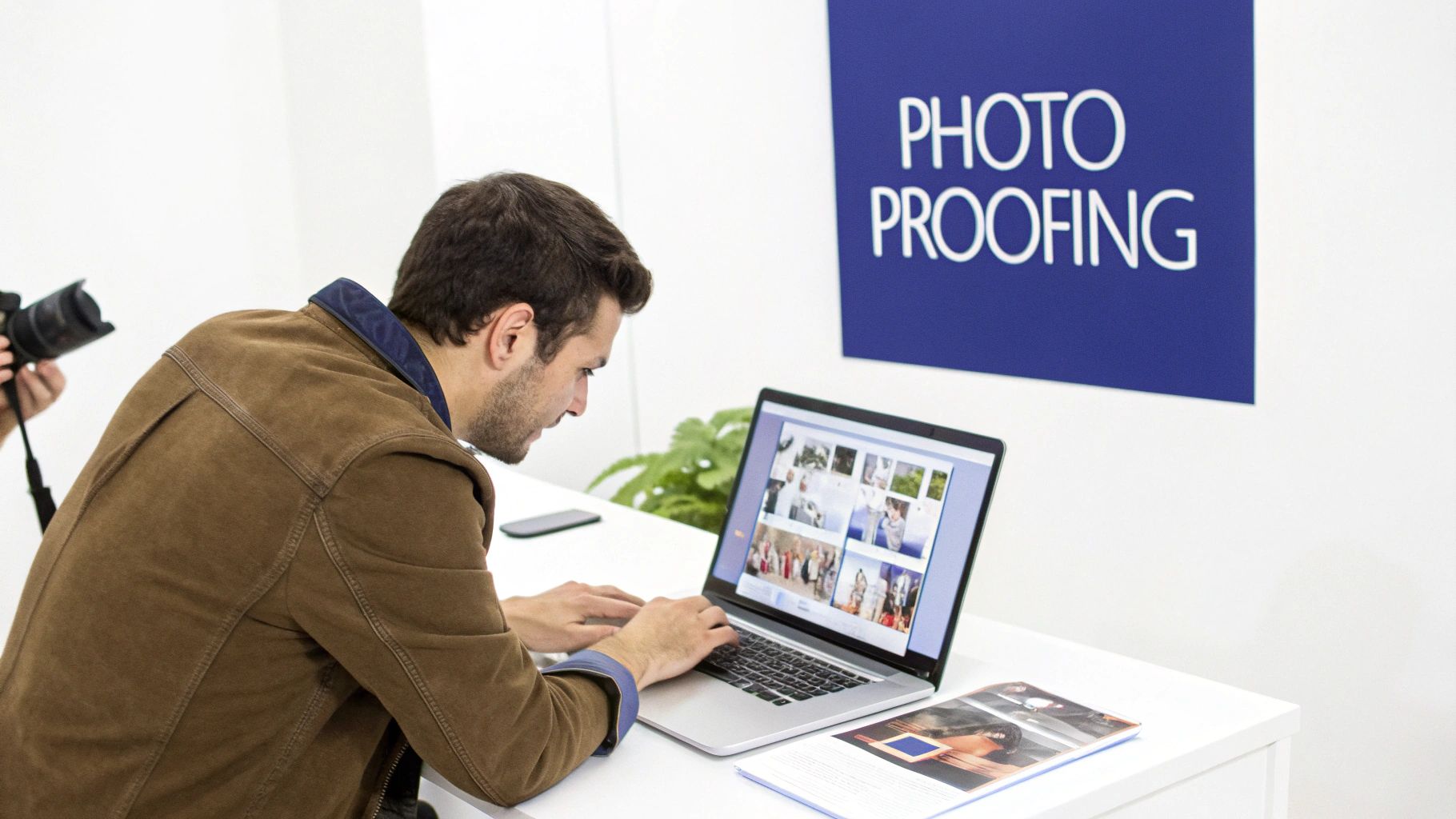Photo proofing on a laptop
