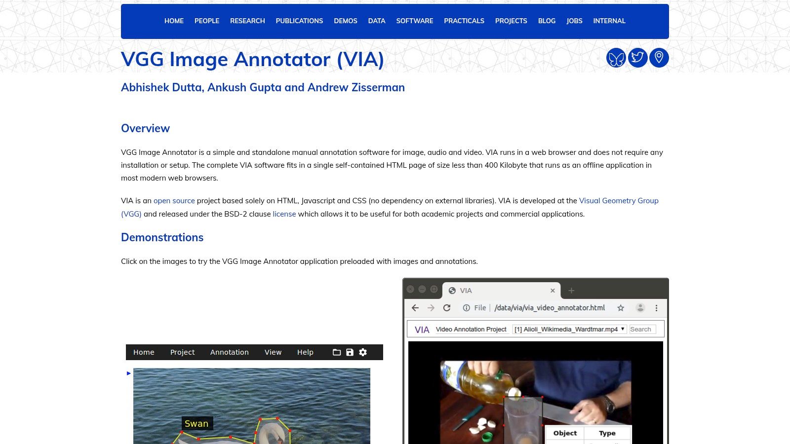 VGG Image Annotator (VIA)