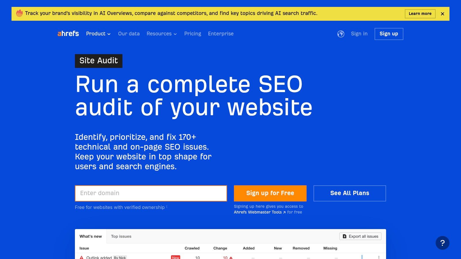 Ahrefs Site Audit