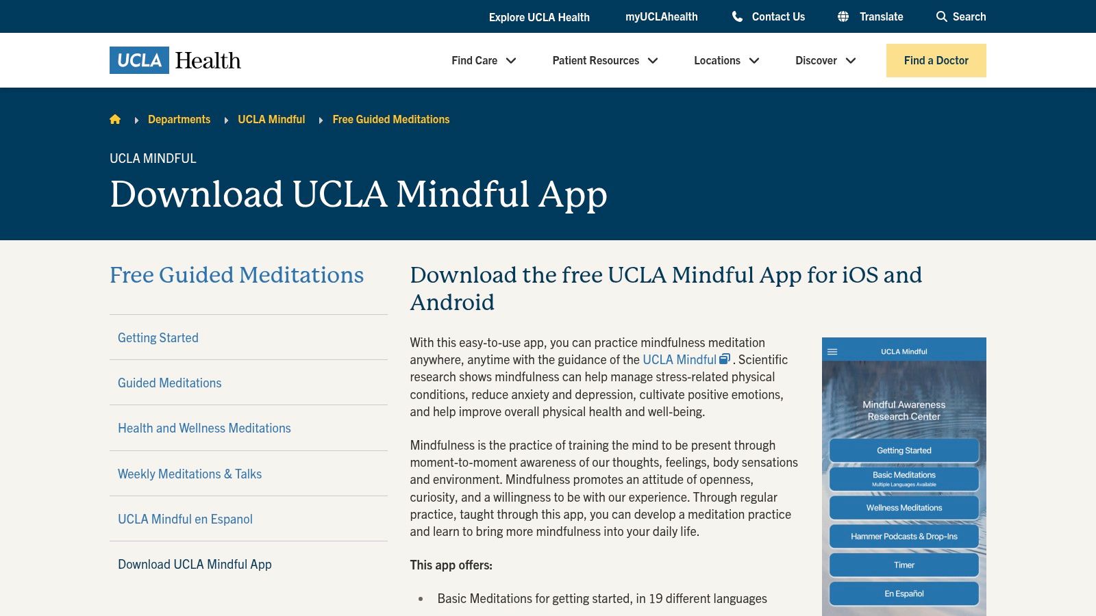 UCLA Mindful (UCLA Health – Mindful Awareness Research Center)