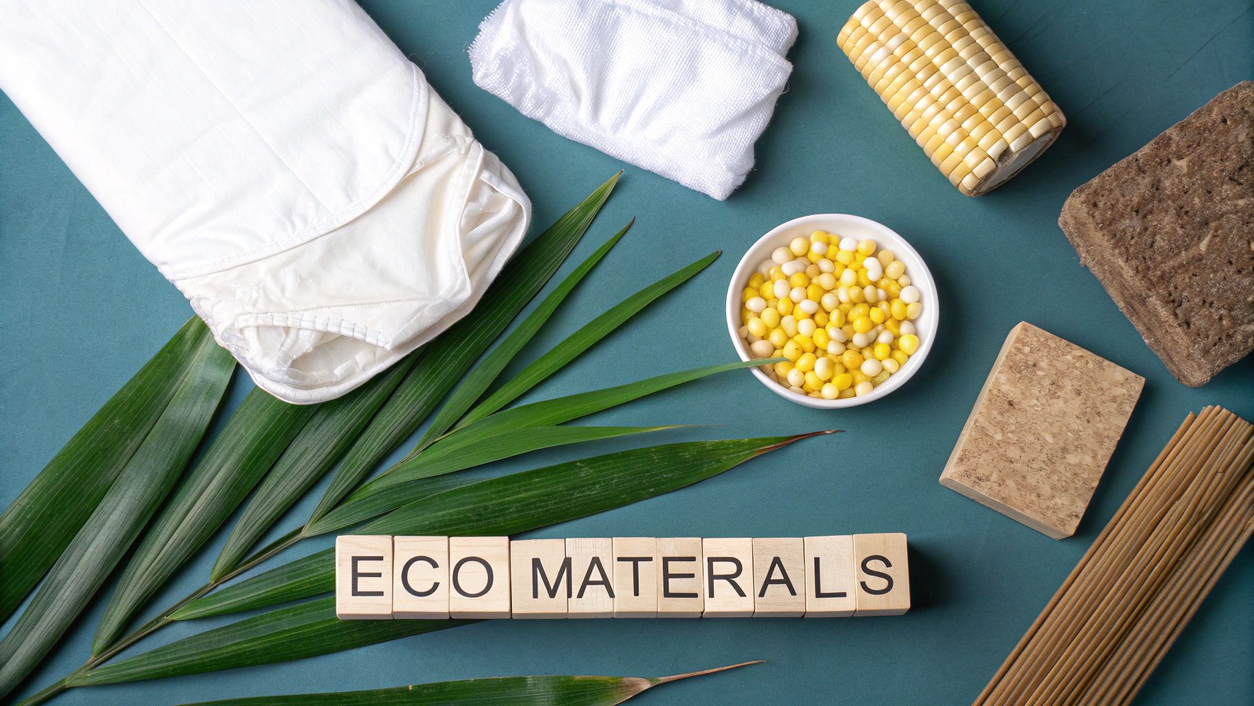 Baby looking at eco-friendly nappies