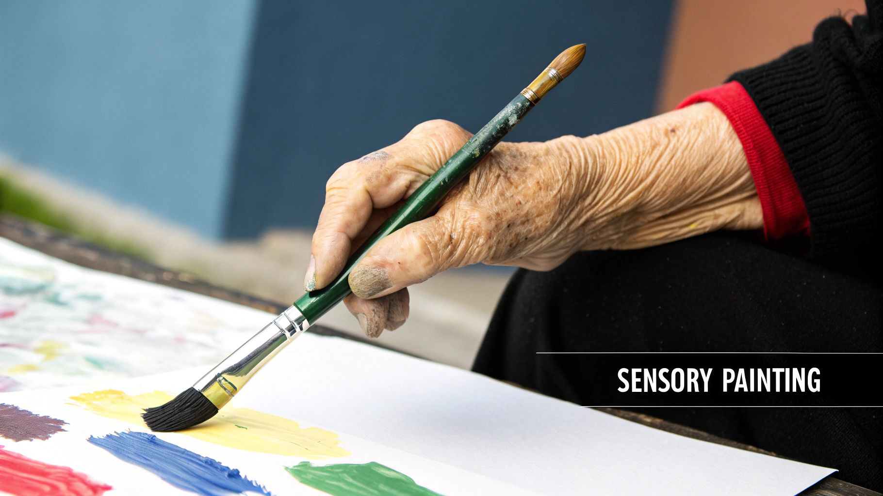 Sensory Painting with Large Brushes and Finger Paints