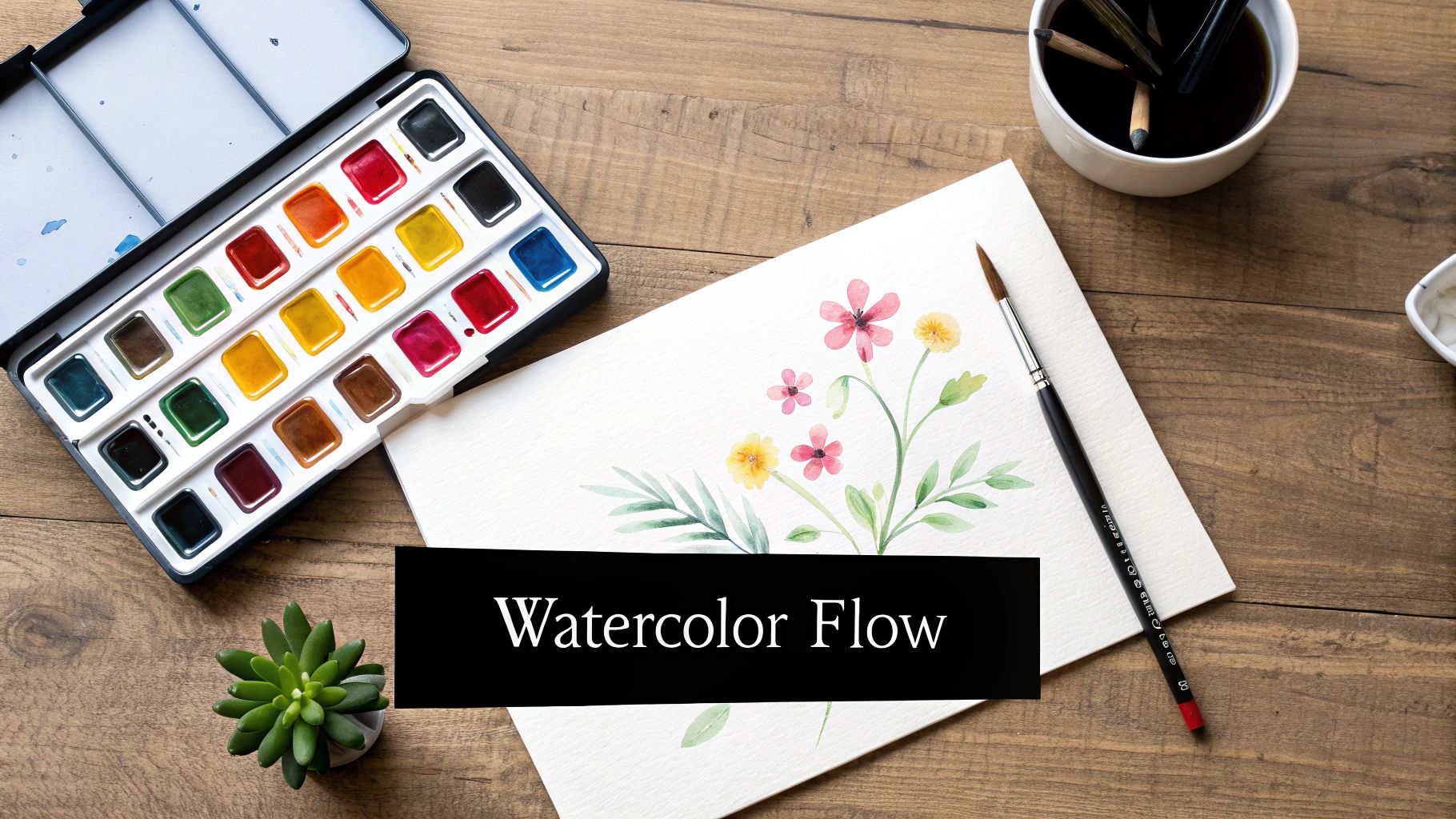 Watercolor Painting with Simple Subjects
