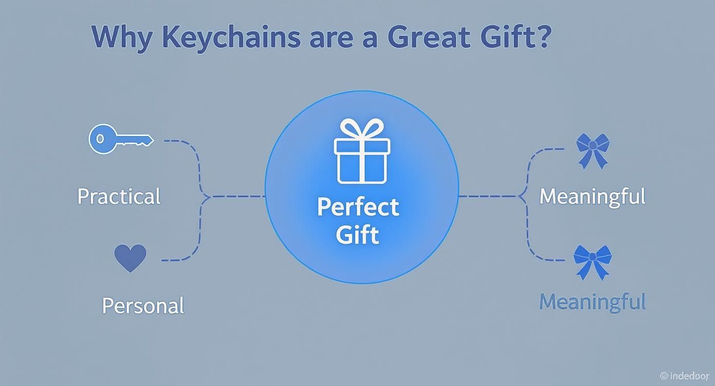 Infographic about customized keychains for him