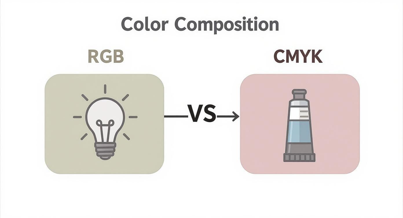 Infographic about composition of color